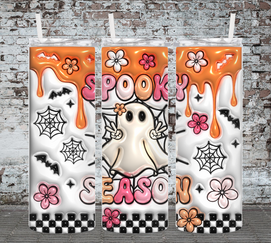 Spooky Season Ghost 3D 20 Ounce Sublimated Tumbler